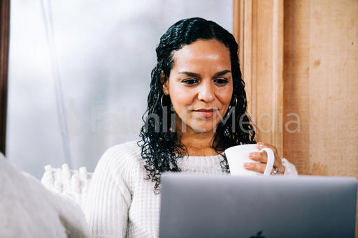 Woman Working on a Laptop