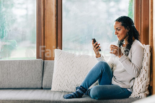 Woman Looking at Her Phone