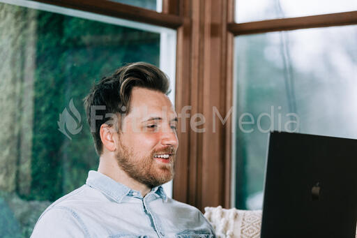 Man Working on a Laptop