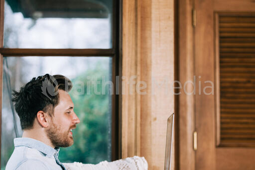 Man Working on a Laptop