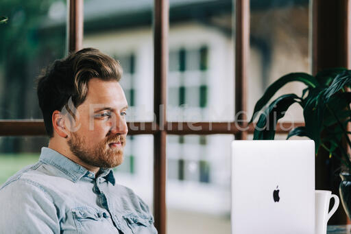 Man Working on a Computer