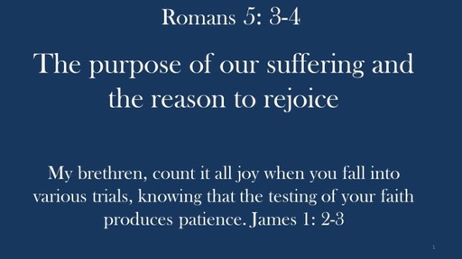 The Purpose of Our Suffering