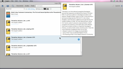 Finding Scholarly Journals in Logos