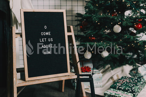 O Come Let Us Adore Him Letter Board