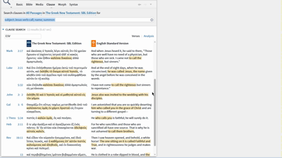 Using Clause Search to Find Where Jesus Calls