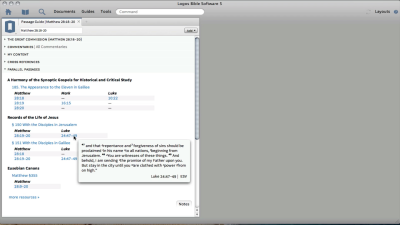 Using the Passage Guide to Find Parallel Gospel Accounts