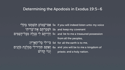 Determining the Apodosis in Exodus 19:5–6