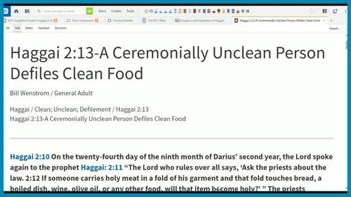 Haggai 2:13-A Ceremonially Unclean Person Defiles Clean Food - Logos ...