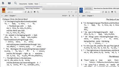 Reverse Interlinear English Bible Translations