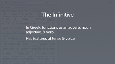 Introducing the Infinitive