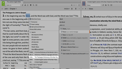 Using the Context Menu to Find Meanings