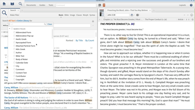 Performing a Heading Text Search on William Carey