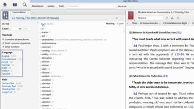 Construct a Commentary Concordance with a Visual Filter
