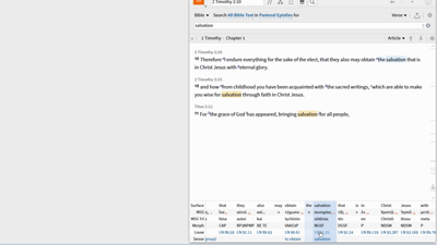 Using Inline Search and Louw-Nida Numbers