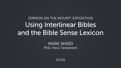 Using Interlinear Bibles and the Bible Sense Lexicon