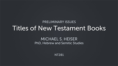 Order and Structure of New Testament Books