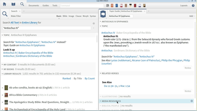 Using the Topic Section in Search Results to Research Antiochus IV