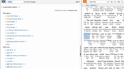 Using the Clause Participants Section in the Bible Word Study Tool