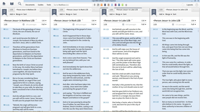 Comparing Gospel Accounts with a Custom Layout
