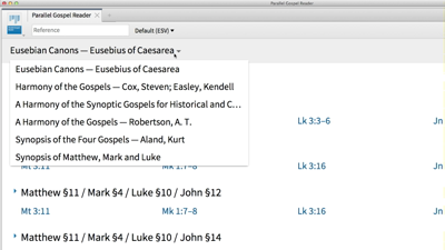 Comparing Gospel Accounts with the Parallel Gospel Reader