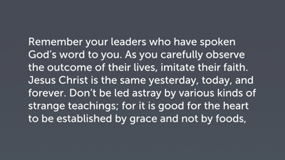 A Sacrifice of Praise (Heb 13:7–16)