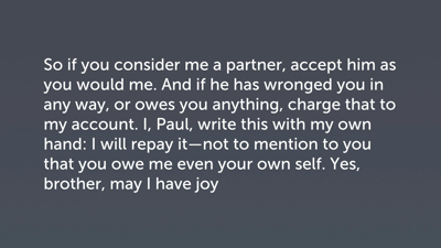 Paul’s Request (Philemon 17–22)