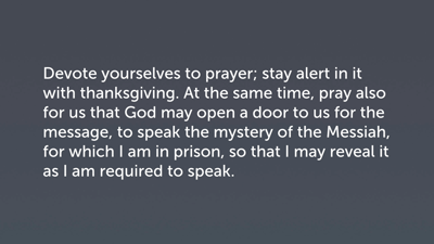 Prayer and Speech (Col 4:2–6)