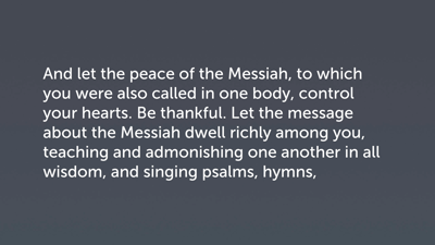 Living in Peace (Col 3:15–17)