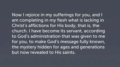 Revelation of Christ (Col 1:24–27)