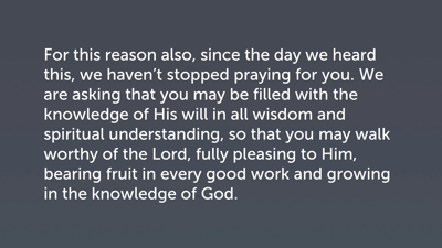 Prayer (Col 1:9–14)