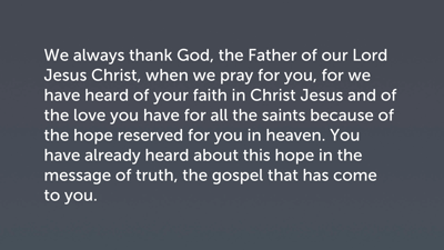 Thanksgiving (Col 1:3–8)