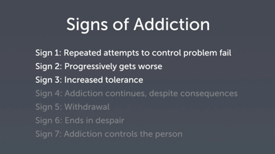 More Signs of Addiction