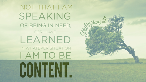 Contentment (Philippians 4:10-20)