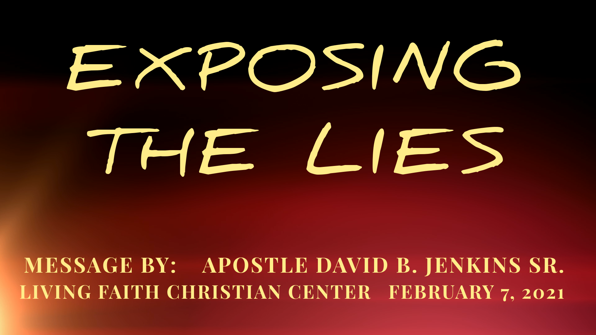Exposing The Lies Logos Sermons
