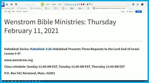 Habakkuk 3:2b-Habakkuk Presents Three Requests to the Lord God of Israel
