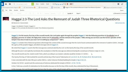 Haggai 2:3-The Lord Asks the Remnant of Judah Three Rhetorical Questions