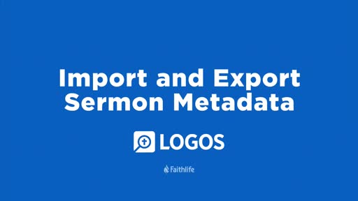 Import & Export Sermon Metadata