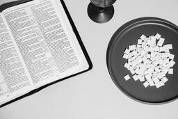 Communion Wafers and Wine with Bible  image 4