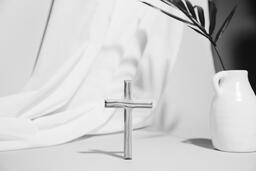 Small Wooden Cross on Table  image 3