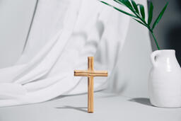 Wooden Cross with Vase  image 2