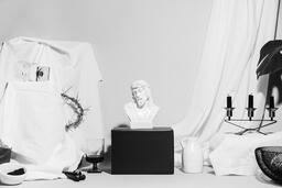 Jesus Bust with Crown of Thorns, Bread, Wine, and Vases  image 1