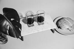 Two Glasses of Communion Wine with Bread  image 1