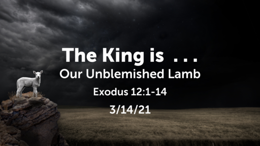 The King is . . .  Our Unblemished Lamb -- 03/14/2021