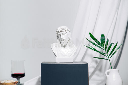 Jesus on pedestal