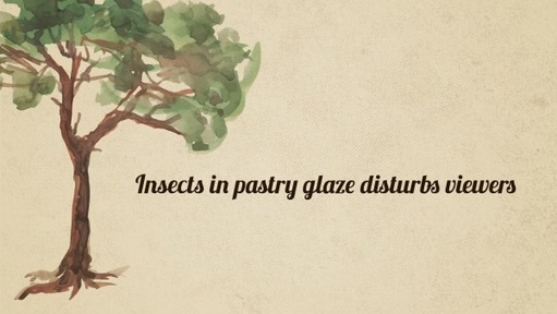 Insects in pastry glaze disturbs viewers