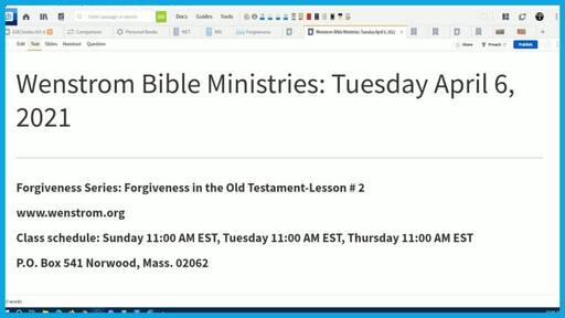Forgiveness in the Old Testament