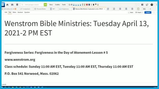 Forgiveness in the Day of Atonement