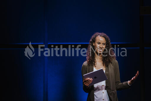 Female Pastor on Stage