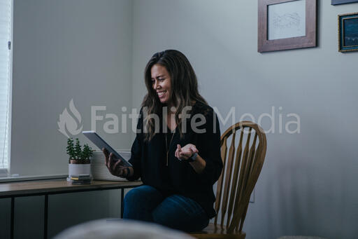 Woman Using Tablet