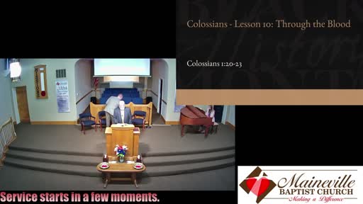 Colossians: Lesson 10-It’s Through the Blood